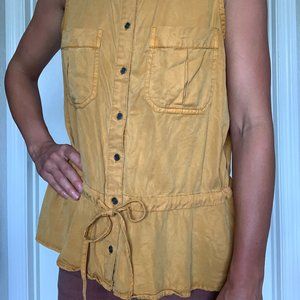 Yellow Vince Camuto Sleeveless Blouse